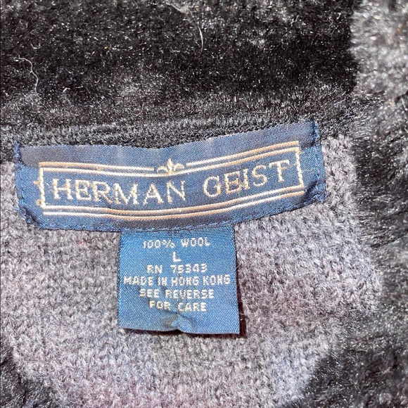 Herman Geist Wool With‎ Faux Fur Zip Up Cardigan Sweater - Picture 9 of 10